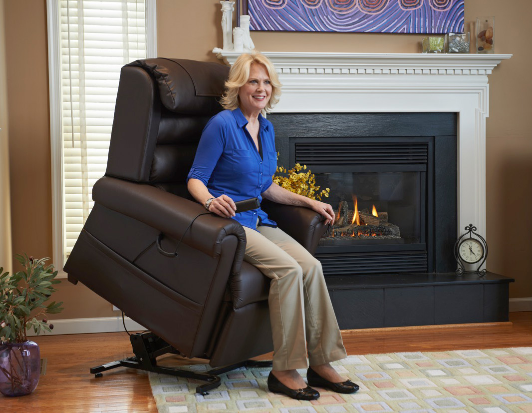 Woman Lifted Fireplace