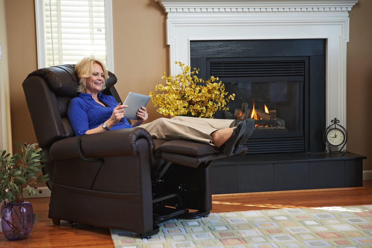 Woman Relaxer iPad by Fireplace